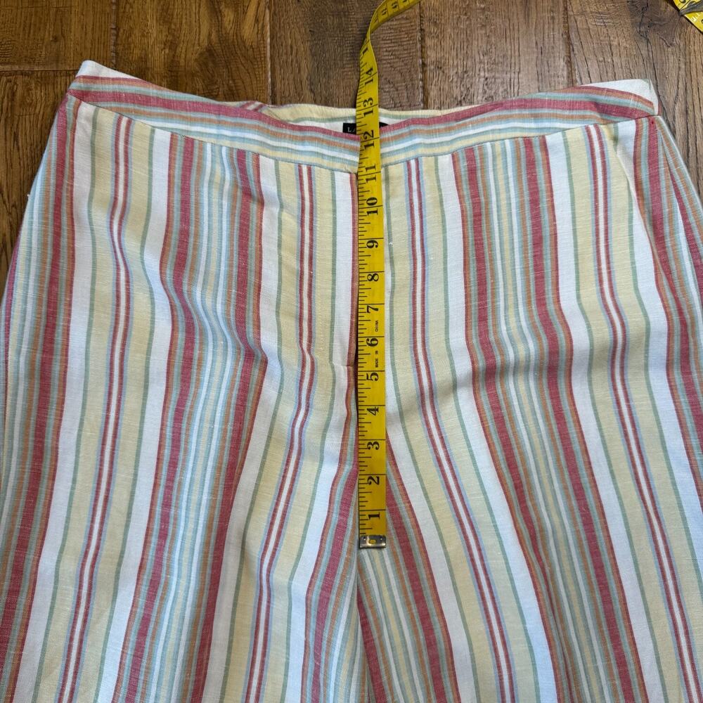 Tribal Women’s 100% Linen Sage Green Button Up Jacket XL and Striped Capri Sz 16 - Picture 5 of 14